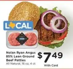 Kroger Nolan Ryan Angus 85% Lean Ground Beef Patties offer