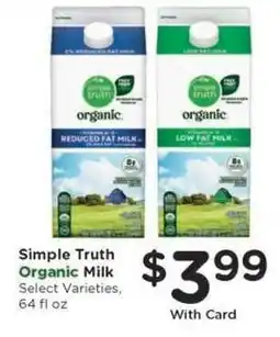 Kroger Simple Truth Organic Milk offer