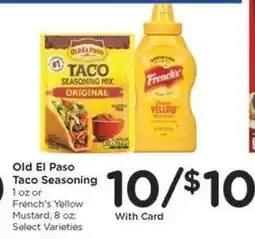 Kroger Old El Paso Taco Seasoning or French's Yellow Mustard offer