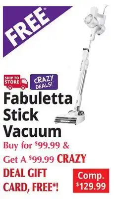 Ocean State Job Lot Fabuletta Stick Vacuum offer