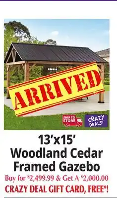 Ocean State Job Lot 13'X15' Woodland Cedar Framed Gazebo offer