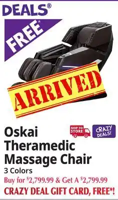 Ocean State Job Lot Oskai Theramedic Massage Chair offer