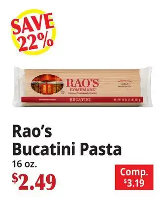 Ocean State Job Lot Rao's Bucatini Pasta offer