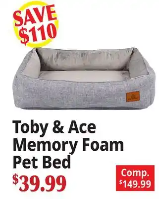 Ocean State Job Lot Toby & Ace Memory Foam Pet Bed offer