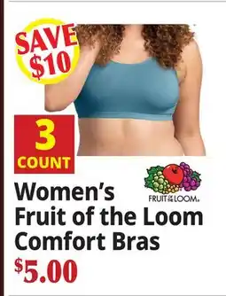 Ocean State Job Lot Women's Fruit of the Loom Comfort Bras offer