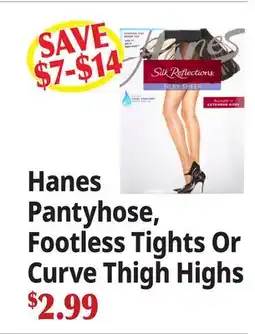 Ocean State Job Lot Hanes Pantyhose, Footless Tights Or Curve Thigh Highs offer