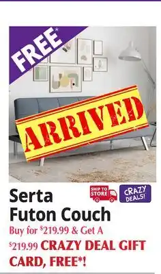 Ocean State Job Lot Serta Futon Couch offer