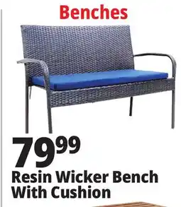 Ocean State Job Lot Resin Wicker Bench With Cushion offer