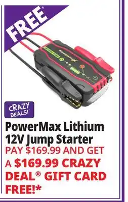 Ocean State Job Lot PowerMax Lithium 12V Jump Starter offer