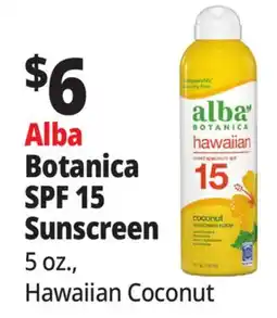 Ocean State Job Lot Alba Botanica SPF 15 Sunscreen offer