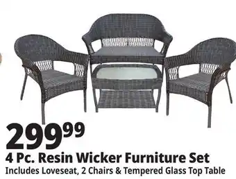 Ocean State Job Lot 4-Piece All-Weather Resin Wicker Set Dark Brown offer