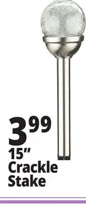 Ocean State Job Lot Outdoor Living Accents Solar Crackle LED Garden Stake 15 offer