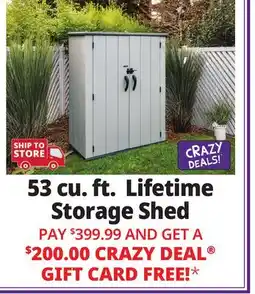 Ocean State Job Lot Lifetime 53 cu. ft. Storage Shed Gray offer