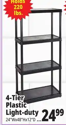 Ocean State Job Lot Maxit 4-Tier Plastic Shelving Unit 48 offer