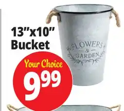 Ocean State Job Lot Tall Galvanized Steel Bucket With Rope Handles offer