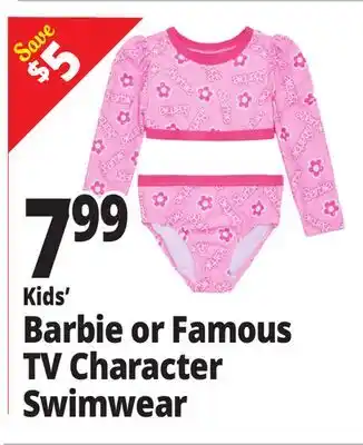 Ocean State Job Lot Kids' Barbie or Famous TV Character Swimwear offer