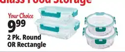 Ocean State Job Lot Home Living Glass Storage Containers With Lid 2pk 21.6 oz./35.1 oz offer