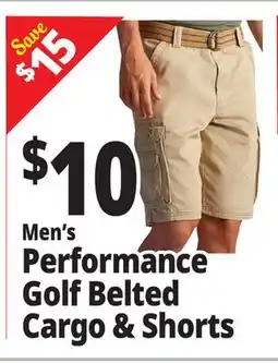 Ocean State Job Lot Men's Performance Golf Belted Cargo & Shorts offer
