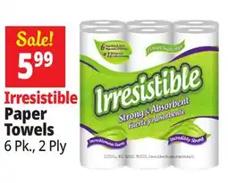 Ocean State Job Lot Irresistible Paper Towels 6 Count offer