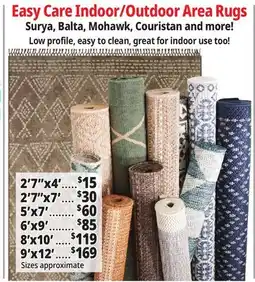 Ocean State Job Lot Easy Care Indoor/Outdoor Area Rugs offer