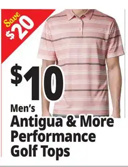 Ocean State Job Lot Men's Antigua & More Performance Golf Tops offer
