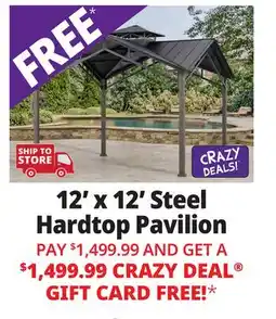Ocean State Job Lot 12' x 12' Steel Hardtop Pavilion offer