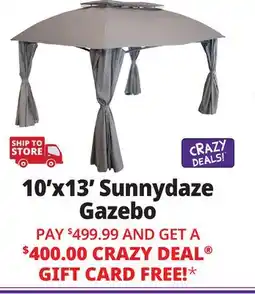 Ocean State Job Lot Sunnydaze 12.6' x 9.1' Soft Top Patio Gazebo with Screens and Privacy Walls Gray offer