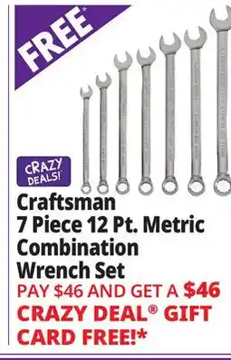 Ocean State Job Lot Craftsman 7 Piece 12 Pt. Metric Combination Wrench Set offer