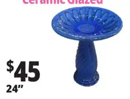 Ocean State Job Lot 24 Ceramic Glazed Bird Bath offer