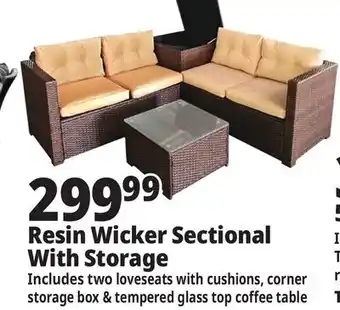 Ocean State Job Lot Resin Wicker Sectional With Storage offer