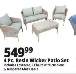 Ocean State Job Lot 4-Piece Resin Wicker Deep Seating Set offer