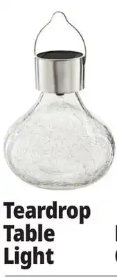 Ocean State Job Lot Outdoor Living Accents Solar Glass Teardrop LED Table Top Light offer