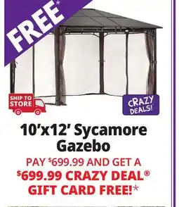 Ocean State Job Lot ShelterLogic 10' x 12' Sycamore Steel Frame Gazebo with Hardtop Roof Dark Coffee offer