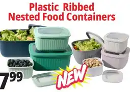 Ocean State Job Lot Plastic Ribbed Nested Food Containers offer