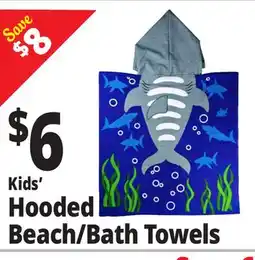 Ocean State Job Lot Kids' Hooded Beach/Bath Towels offer