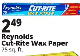 Ocean State Job Lot Reynolds Kitchens Cut-Rite Wax Paper 75 sq ft offer