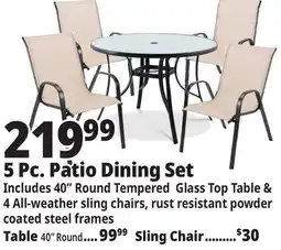 Ocean State Job Lot 5 Pc. Patio Dining Set offer