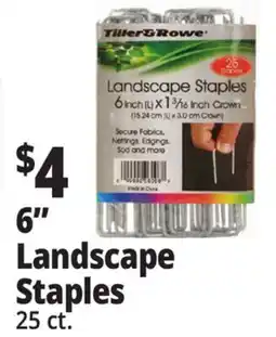 Ocean State Job Lot Tiller & Rowe 6 Landscape Staples 25 Count offer