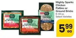 Albertsons Mighty Sparks Chicken Patties or Ground Bricks offer