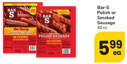 Albertsons Bar-S Polish or Smoked Sausage offer