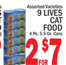 C Town 9 LIVES CAT FOOD offer