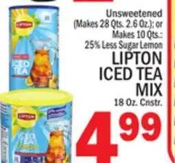 C Town LIPTON ICED TEA MIX 18 Oz. Cnstr offer