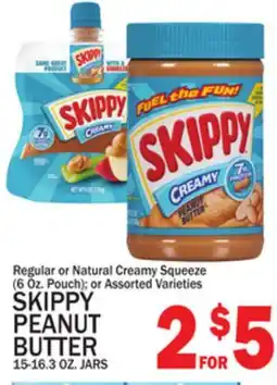 C Town SKIPPY PEANUT BUTTER 15-16.3 OZ. JARS offer