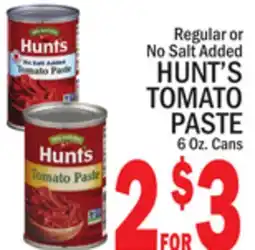 C Town HUNT'S TOMATO PASTE offer