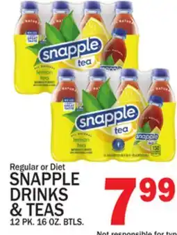 C Town SNAPPLE DRINKS & TEAS offer