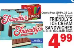 C Town FRIENDLY'S ICE CREAM SANDWICHES 4-16 Pk. 16.5-36 Oz. Boxes offer