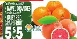 C Town NAVEL ORANGES, RUBY RED GRAPEFRUIT offer