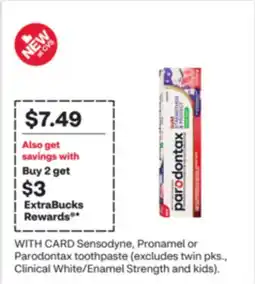 CVS Sensodyne, Pronamel or Parodontax toothpaste offer