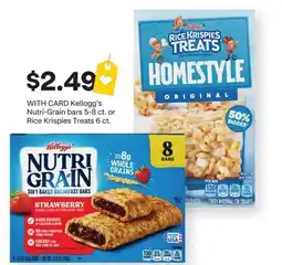 CVS Kellogg's Nutri-Grain bars 5-8 ct. or Rice Krispies Treats 6 ct offer
