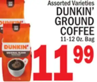 C Town DUNKIN' GROUND COFFEE offer